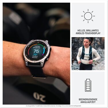 Garmin fēnix 8 – Мультиспортивний смарт-годинник, 1.3' AMOLED дисплей, до 10 днів роботи від акумулятора, 80+ спортивних/зовнішніх додатків, топографічні карти, ЕКГ, телефонні дзвінки, музика, ліхтарик (fenix E, 47 мм, нержавіюча сталь/чорний)