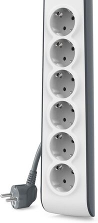 Захисна мережева стрічка Belkin 6-fach з USB, 6 розеток, 650 Дж, 2 м, для дому та офісу