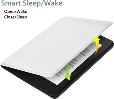 Чохол для Kindle Paperwhite (7/6/5 Gen, 12th Gen, Colorsoft 2024) з PU шкіри, білий