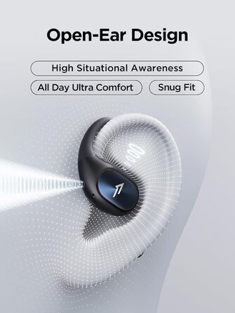 Навушники 1MORE S31 Open Ear Bluetooth 5.3, спортивні, бездротові, ENC мікрофон, 38 годин, IPX5, потужний бас, чорні