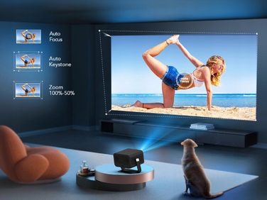 Проектор Heelly Smart TV: 20000 Лм, Android, WiFi, Full HD, підтримка 4K, автофокус