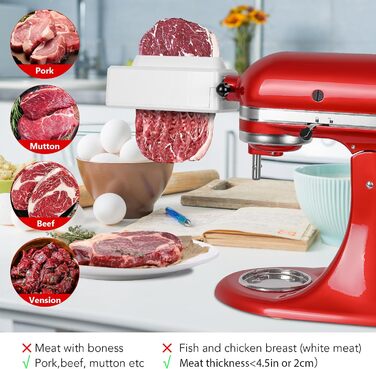 Насадка для подрібнення м'яса LETOMS для міксерів KitchenAid, оновлений подрібнювач із нержавіючої сталі, міцний і довговічний, підходить для посудомийки