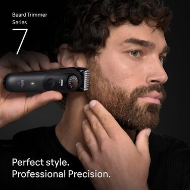 Триммер для бороди Braun Series 7 BT7420 Сірий: Акумуляторний, Водонепроникний, 40 налаштувань довжини + 12 насадок, Gillette Fusion5