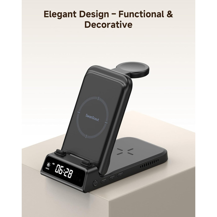 Зарядна станція SwanScout 703F 3-в-1 для Samsung Galaxy Z Flip 7/Watch 8/Buds (без адаптера)