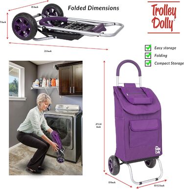 Складна господарська сумка-візок dbest products Trolley Dolly, фіолетова