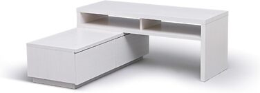 Iris Ohyama TV Furniture, TV Stand, TV Bench, TV Mount for Screens up to 43 inches, 4 Shelves, Extendable, Contemporary, Bedroom, Living Room - TV Cabinet - SAB-100 - White Oak