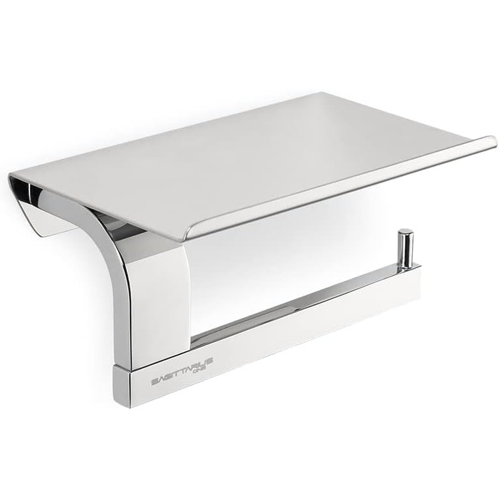 Stainless Steel Toilet Paper Holder with Shelf - Chrome Finish | Premium Toilet Paper Holder with Phone Storage | Bathroom Tissue Dispenser