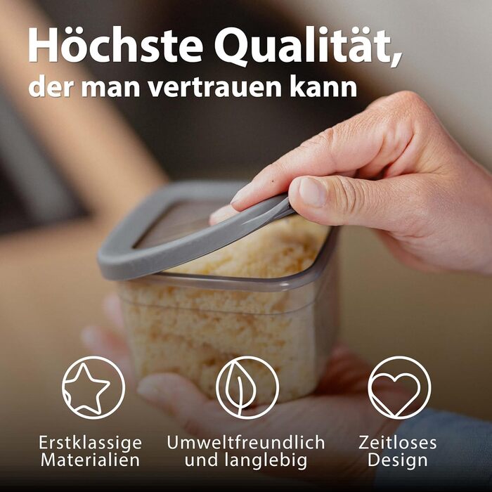 Набір контейнерів для зберігання продуктів [12 шт] Anthracite (500 мл) - Складні, економія місця, для кухні