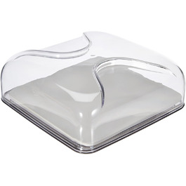 Guzzini - Gocce, Square Cheese Dome - Sky Grey, 25.5 x 25.5 x h11.5 cm - 27000092