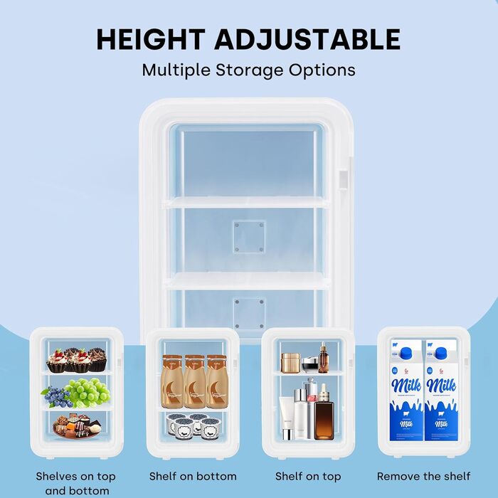 Mini холодильник Enventor 10L: компактний, тихий, з двозонним охолодженням (12V/220V) для авто, кімнати, офісу