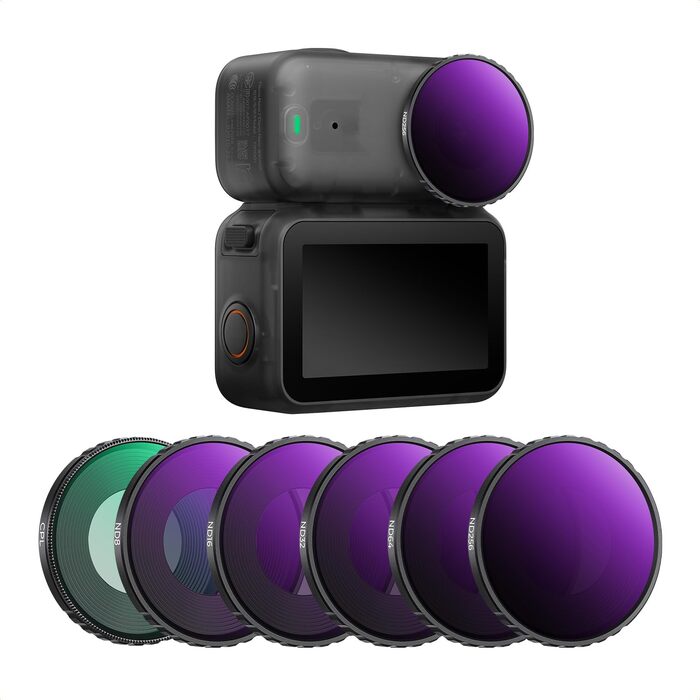 Набір світлофільтрів K&F Concept ND8, ND16, ND32, ND64, ND256 та CPL для DJI Osmo Nano — набір нейтрально-сірих фільтрів з HD-скла та алюмінієвою рамою, FD151