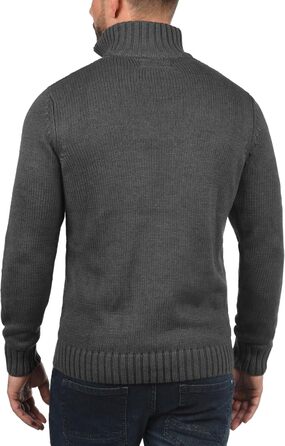 Чоловічий кардиган Soid SDPou з грубого трикотажу з бавовняної суміші, з коміром-стійкою, Regular fit, Back (9000), XXL, Темно-сірий меланж (8288)