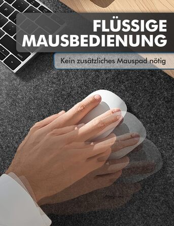 Підкладка для столу з фетру, 100x40 см, антиковзаюча, захист для офісу та дому (темно-сірий)