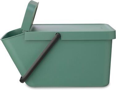 Сміттєвий кошик з кришкою Brabantia Sort & Go 16-20 л, для сортування відходів та тари, світло-зелений (Fir Green)