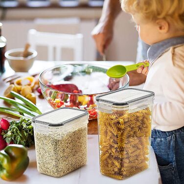 Набір контейнерів для зберігання Withosent 20 шт. з герметичними кришками, 2.8L, 2L, 1.4L, 0.8L, 0.52L - для кухні, круп, мюслі, борошна