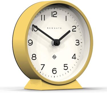 NEWGATE® M Silent Mantel Clock - 'No Tick' - A Modern Mantel Clock - Small Clock - Mantel Clocks - Minimalist Dial - (Bright Yellow)