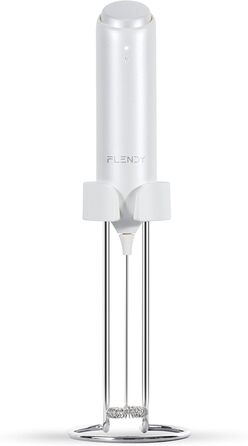 Електричний пінозбивач для молока Flendy з USB-C, для кави, матча, протеїнових коктейлів, білий