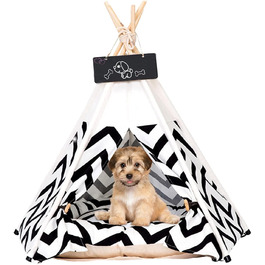 Палатка для тварин Tipi, 60x60x70 см: ліжко для собак та котів з двостороннім килимком, знімний та пральний дизайн