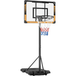 Yaheetech Adjustable Height Basketball Stand with Wheels - Mobile Basketball Hoop, Water or Sand Fillable, Indoor/Outdoor Basketball System - 226.5cm - 256.5cm