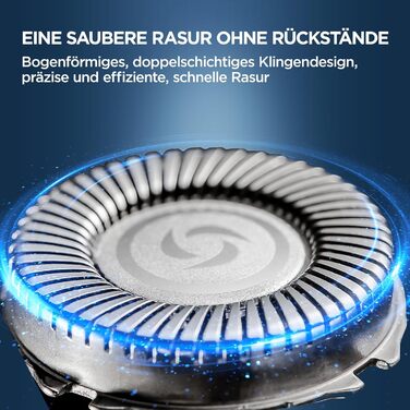 Електричний гострозуб чоловічий 3D гострозуб з магнітними лезами, IPX7, для сухого та вологого гоління, з блокуванням для подорожей (блакитний)