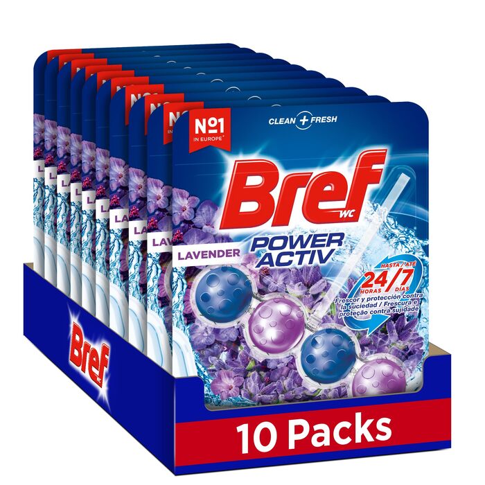 Блоки для унітазу Bref Poweractive Лаванда, 10 шт по 50 г