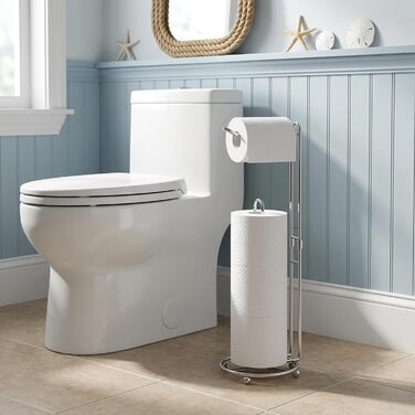Тримач для туалетного паперу Simple Houseware, підставка для зберігання 3+1 рулон, хромоване покриття, висота 59 см