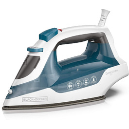 Праска з парою Black+Decker IR06VC: компактна, EvenSteam, антипригарна підошва, блакитно-біла