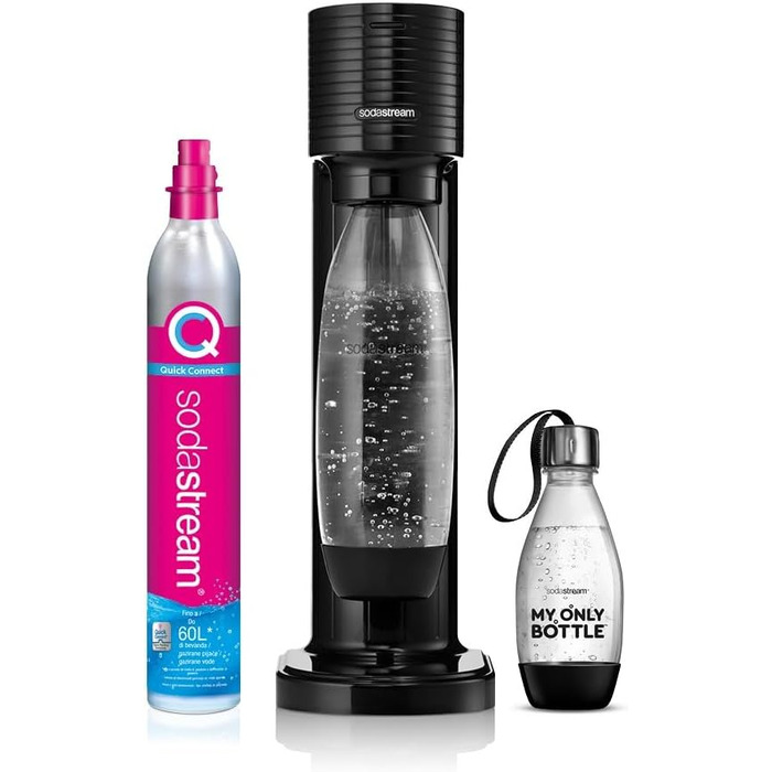 SodaStream Gaia Nero d'Acqua: Газова вода вдома. Комплект з 3 пляшками та циліндром CO2 (425г)
