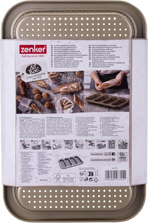 Форма для міні-багетів Zenker 4 шт, антипригарна, до 230°C, золота