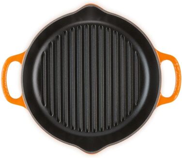 Чавунна кругла гриль-сковорода Le Creuset Signature 25 см, для всіх типів плит і духовок, червона (Ofenrot)