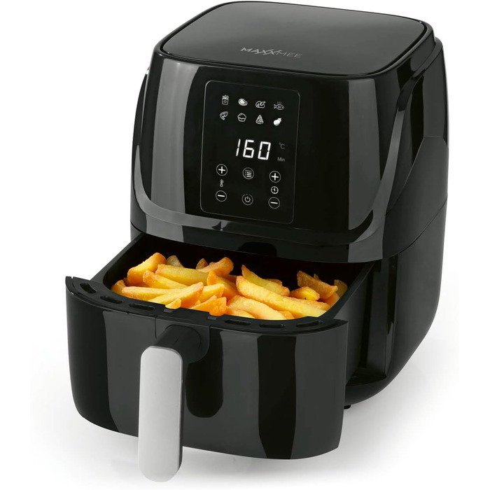 MAXXMEE Цифрова аерофритюрниця 3 л, 1300 Вт, 8 програм, гриль, конвекційна піч, таймер, багатофункціональна (фритюрниця, гриль, випічка, розморожування, підігрів, збереження тепла)
