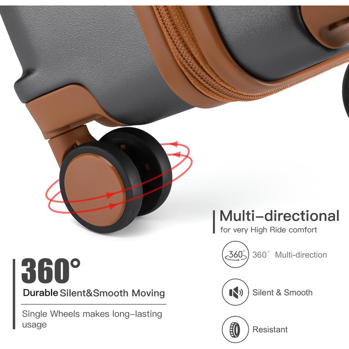 Чемодан British Traveller середнього розміру, 64 x 43 x 26.5 см, з TSA-замком, ABS+PC, сірий (24'+28')