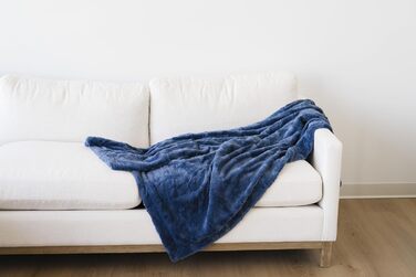 М'яка тепла, елегантна, затишна декоративна ковдра з штучного хутра (однотонна, сіра, розмір L 127 x 152,4 см)