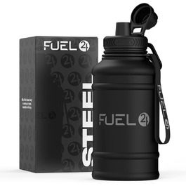 Extra Stark Stainless Steel Metal Water Bottle 1.3L & 2.2L - Leak-Proof & BPA-Free Stainless Steel Water Bottle - Robust Water Bottle Gym, Sports Stainless Steel Water Jug Bottle For Adults (1300 ml, Black)
