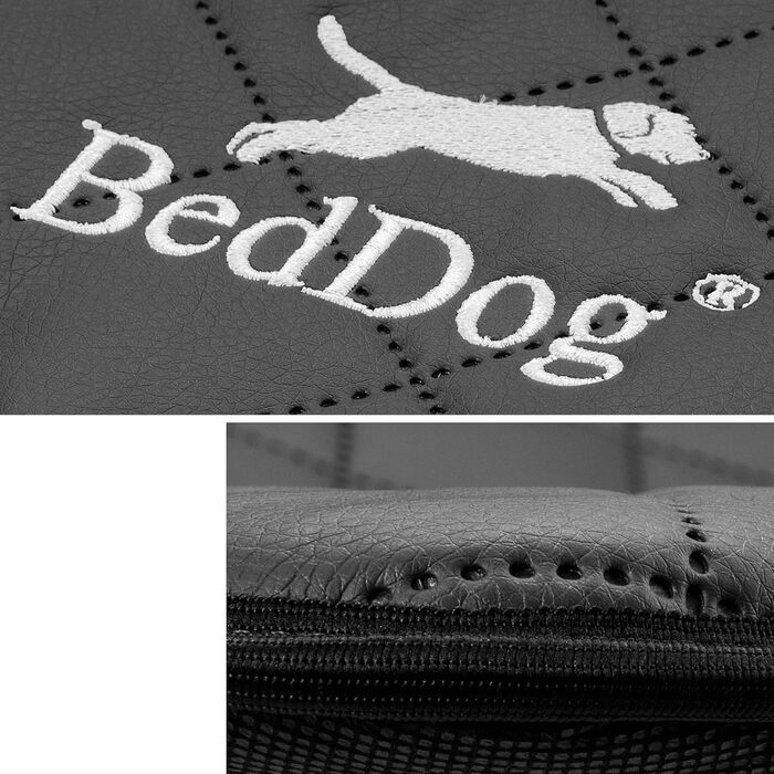 Килимок для собак BedDog® Nelly - м'який лежак для тварин з штучної шкіри, 90x60 см, пісочний/кремовий, SALAMANCA (антрацит)