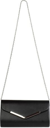 Клатч жіночий styleBREAKER темно-синій, вечірня сумочка-конверт з металевою оздобою та знімним ланцюжком 26x5.5x14.5 см