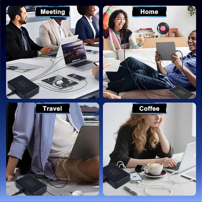 Зарядний пристрій USB-C 460W, 10 портів, PD 3.1 100W/45W/35W/20W для MacBook, iPad, iPhone, HP, Samsung Galaxy та ін. (Сірий)