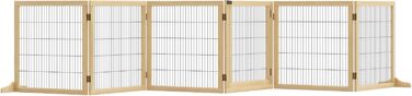 Захисне ґратка для собак PawHut - регульоване, самостійне, дерев'яне, 6 панелей, 70H x 432B см