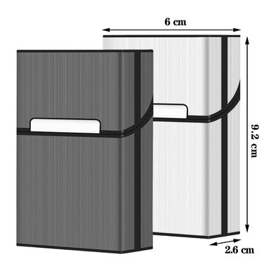 Металеве тютюнопакувальник LiRiQi на 20 сигарет з магнітним замком (сірий, чорний, срібний)