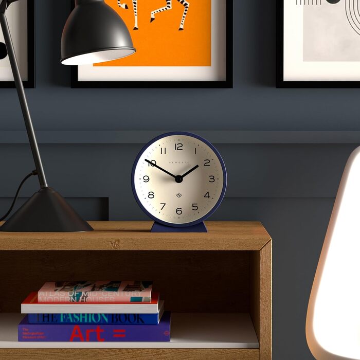 NEWGATE® M Silent Mantel Clock - 'No Tick' - A Modern Mantel Clock - Small Clock - Mantel Clocks - Minimalist Dial - (Midnight Blue)