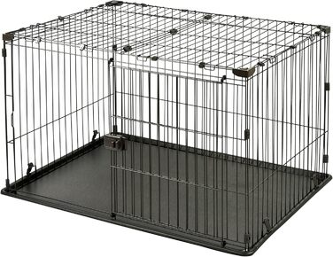 Клітка-вольєр для собак, котів та кроликів Iris Ohyama, 1.7 м², 8 панелей, WPC-24, чорний, з колесами