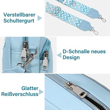 Сумка жіноча через плече маленька PU шкіра кросбоді Eisblau-b зі знімним ремінцем