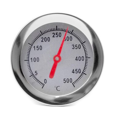 Lantelme 500°C Stainless Steel Thermometer with 30cm Probe and Brass Cone for Mounting | For Wood-Fired Oven, Pizza Oven, Oven, Back Oven, Grill, BBQ, and Smoker | Analog Oven Temperature Measurement