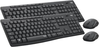 Logitech MK295 Бездротовий комплект клавіатури та миші з технологією SilentTouch, QWERTZ, чорний (2 шт.)