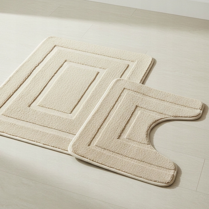 Килимок для ванної кімнати SmartHome бежевий, 50x80 см, з антиковзаючим покриттям