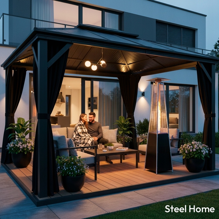 Обігрівач-парасоль Steelfence, 227 см, 13 кВт