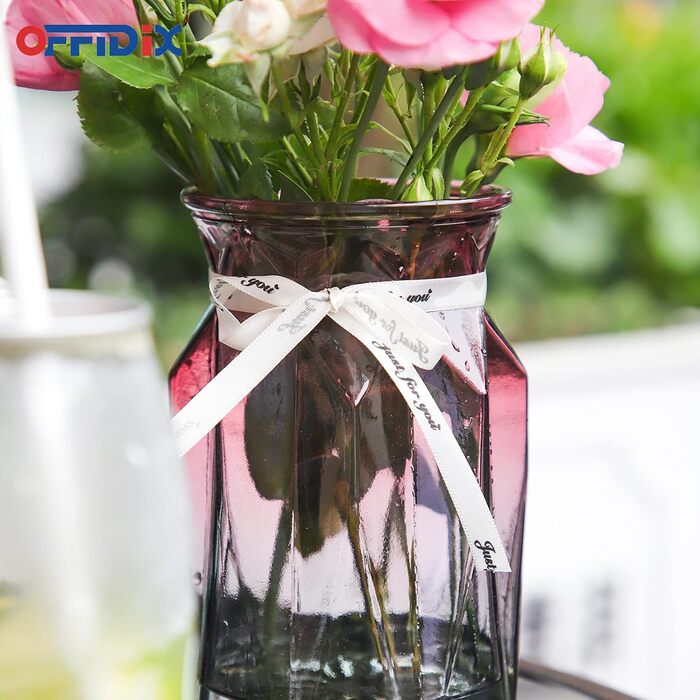 Скляна ваза OFFIDIX з градієнтом кольорів, багатокольорова, геометричний дизайн, для квітів, декору, весіль, свят, офісу або дому