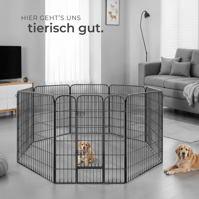 Тектейк вольєр для цуценят, 60 см, 8 грат, чорний - 402502
