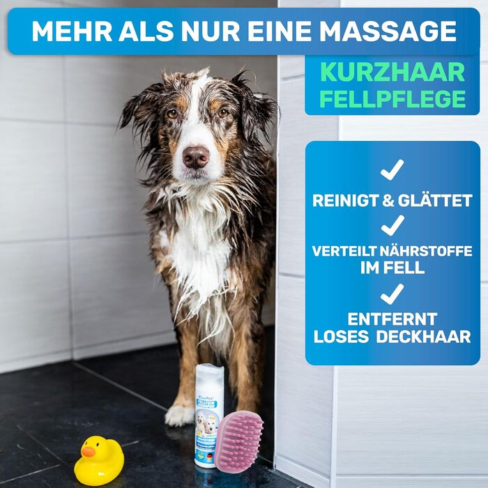 Гумовий щітка-щітка для короткошерстих собак та котів BluePet з масажним ефектом. Видаляє відмерле підшерстя, пил та бруд. Ідеальна для миття та масажу з шампунем. (М'який рожевий)