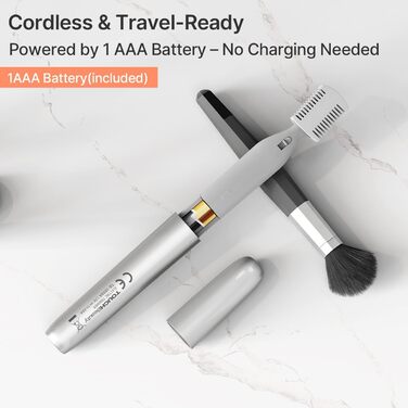 TOUCHBeauty AG-1658W: Професійний тример для тіла та обличчя - триммер для носа, брів, вух та обличчя (білий, срібний)